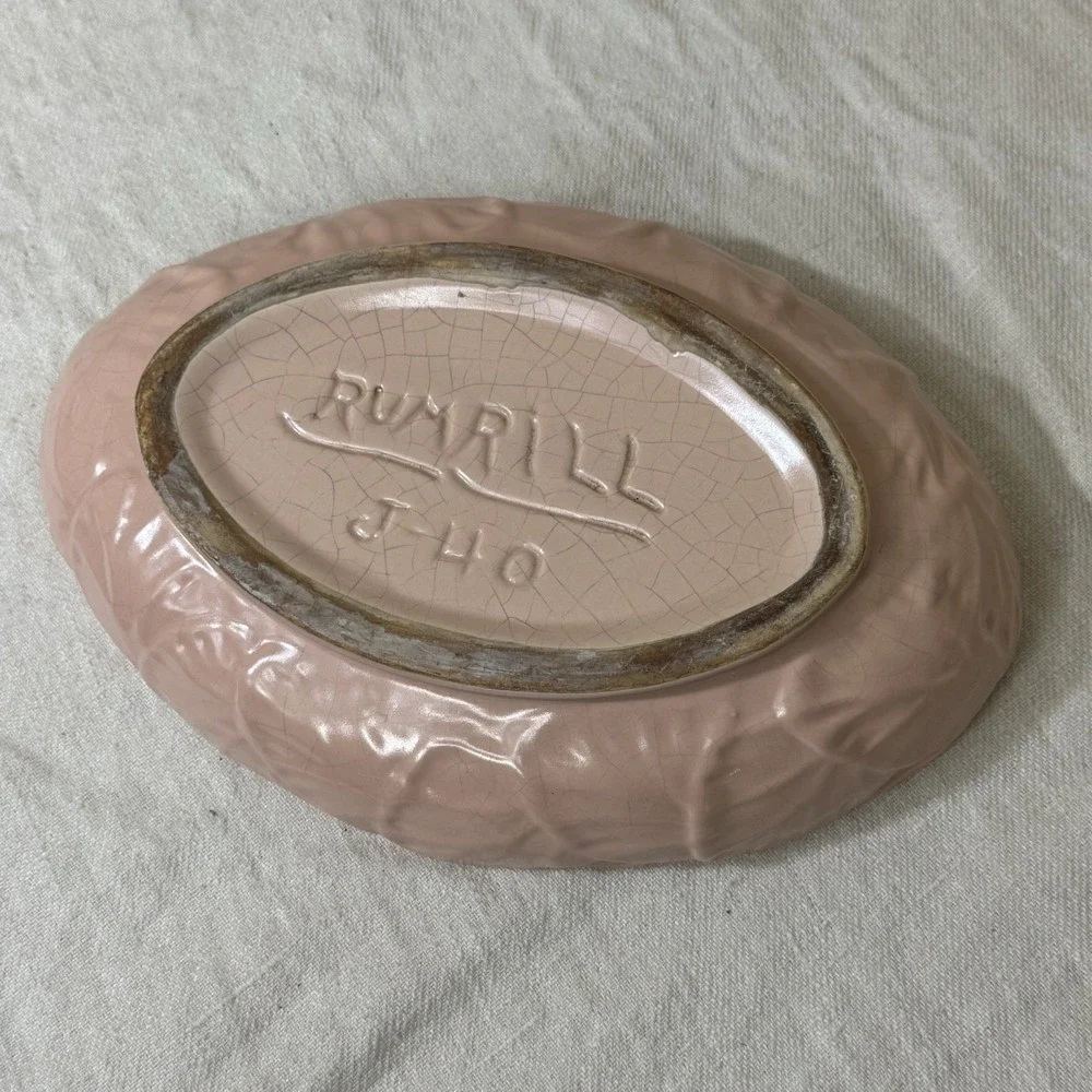 Rumrill Art Pottery Floral Console Bowl Art Deco 1938-41 Florence Pottery J-40